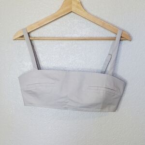 💚5/$25 ZARA Light Gray Cropped Tank Top Cargo Bra Top Size Small